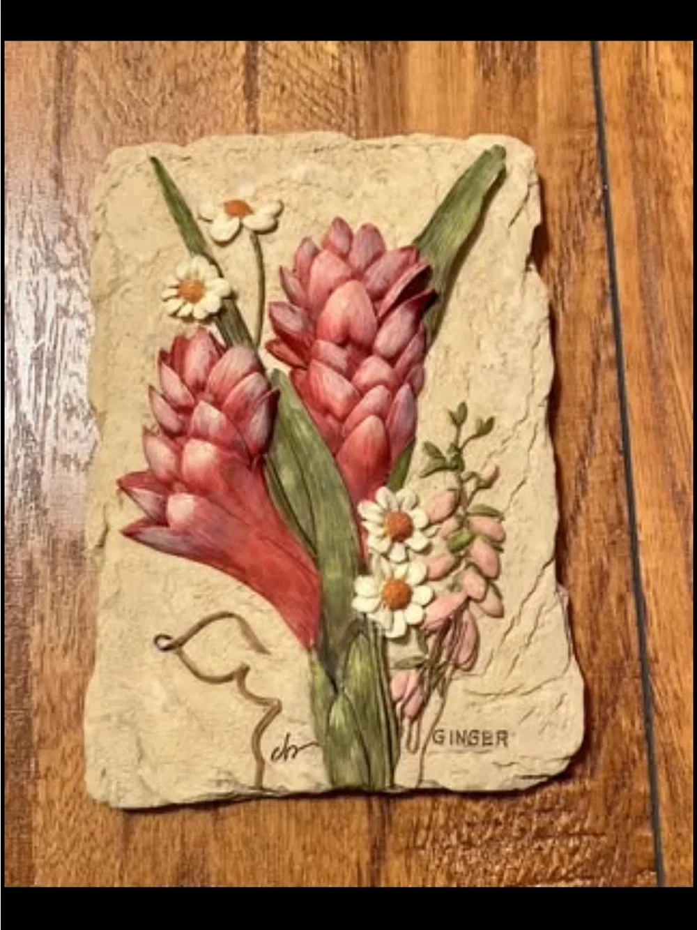 Vintage Cheri Blum Botanical Resin Wall Hanging Plaques 4.5 x 6.25